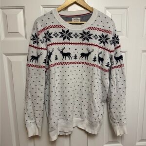 Jack & Jones White and Black Reindeer Sweater Fair Isle XXL